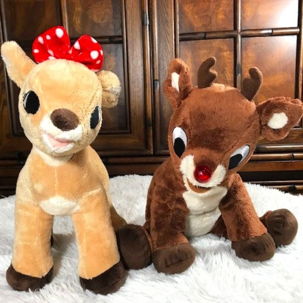 Rudolph the Red-Nosed Reindeer and Clarice Stuffed Animal Set